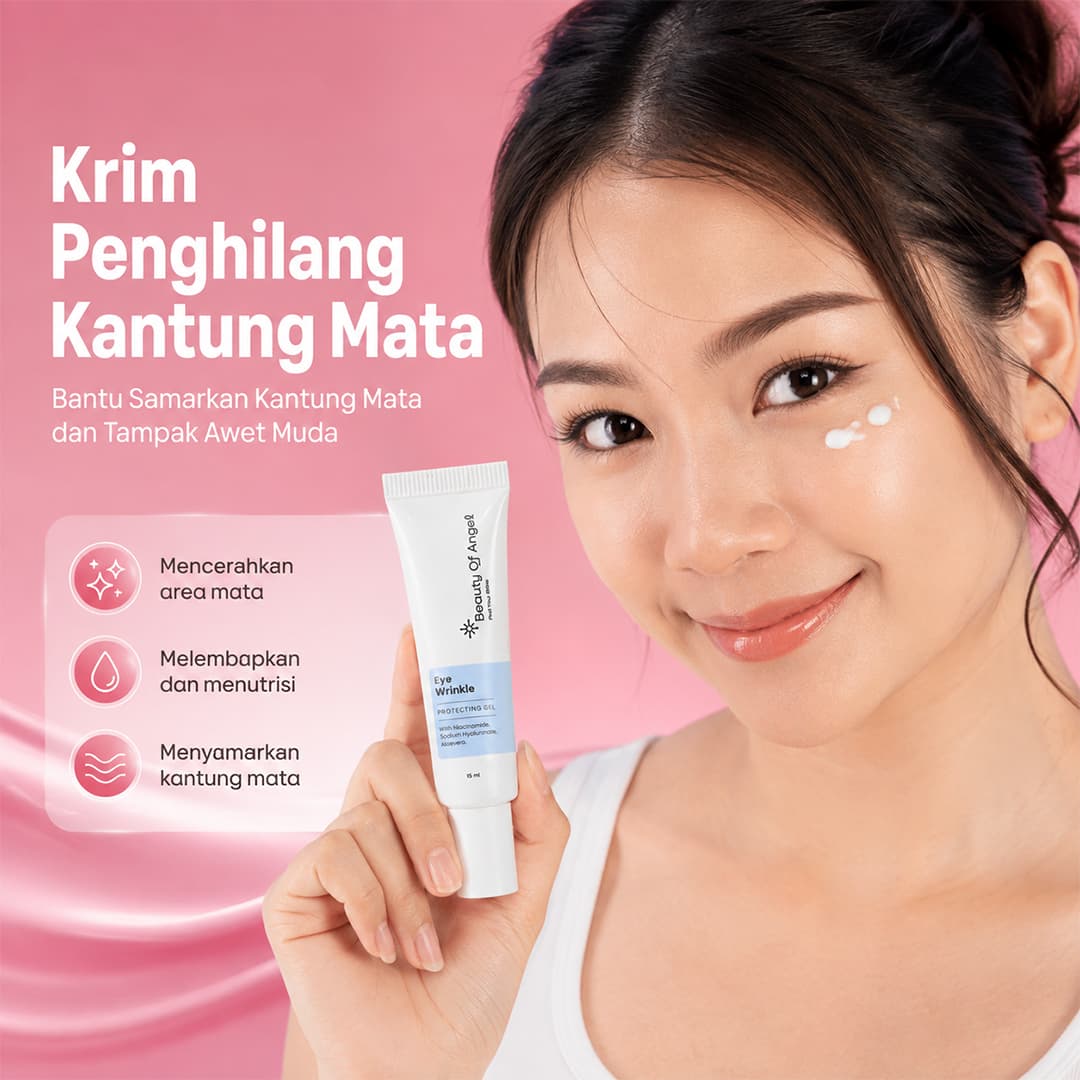 Pemakaian krim pada area bawah mata